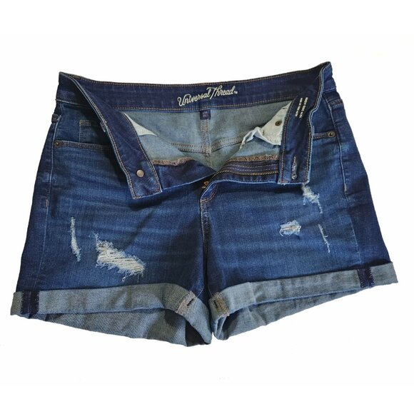LIKE NEW Universal Thread High Rise Midi Denim Shorts - Picture 2 of 5